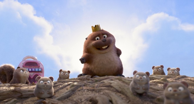 A scene from Disney and Pixar film When I Become a Beaver showing characters in a forest environment