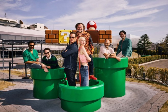 The original voice cast of The Super Mario Galaxy Movie gathers at the Nintendo Museum