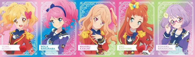Five-postcard strip for Aikatsu Stars! Progress of the Stars